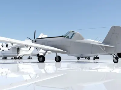 Airtractor AT802 on wheels Static Blank Low-poly 3D model