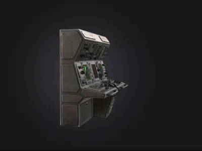 Sci Fi Dashboard  Game Ready Radar Station PBR Low-poly 3D model