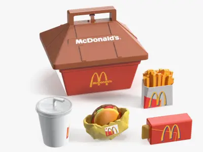 Vintage McDonalds Plastic Happy Meal Kit 1989 3D model