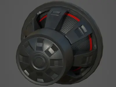 Car Audio System Speakers and Box Low Poly Low-poly 3D model