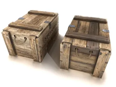 Explosives crate 3 PBR Low-poly 3D model