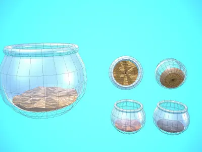 FISH BOWL CARTOON STYLIZED Low-poly 3D model