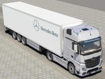 Mercedes Actros 2011 with trailer 3D model