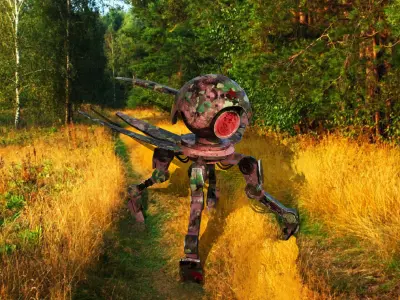 Military robot scout Free low-poly 3D model