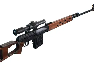 USSR Dragunov Sniper Rifle - SVD Low-poly 3D model