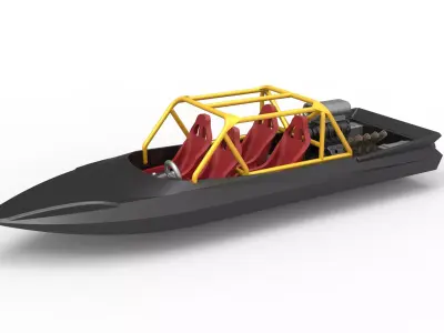 Quad Jet sprint boat Scale 1 to 25 3D print model