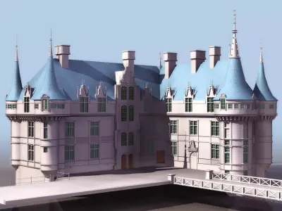 RIDEA castle with turrets Free 3D model