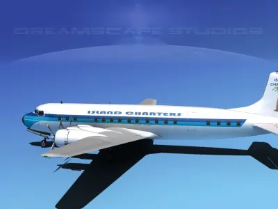 Douglas DC-7C Island Charters 3D model