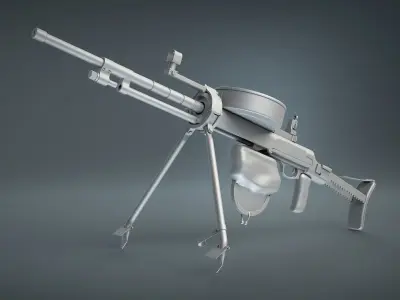 DT-29 Tank Machine Gun 3D model