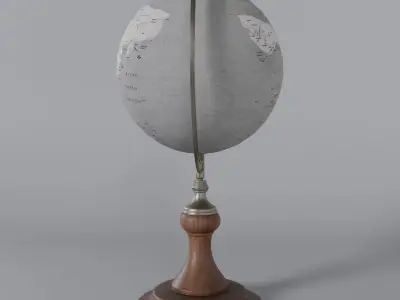 Globe World Map-vintage table globe Low-poly 3D model