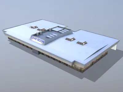 Airport Terminal URSS Terminal New VIP Low-poly 3D model