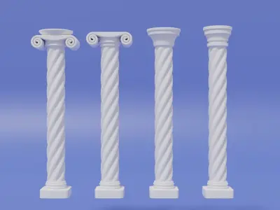 Greek and Roman Twisted Columns 3D model