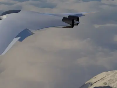 Sci-Fi Flying Wing Free 3D model