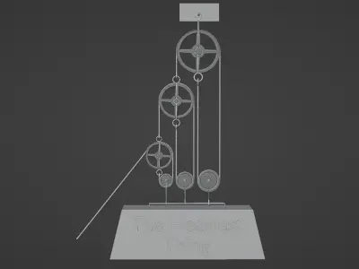 Mechanical Pulley Animated 9 3D model