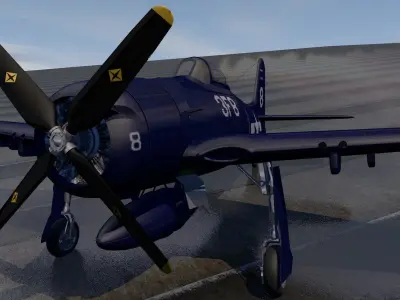 Grumman F8F-1 Bearcat 3D model