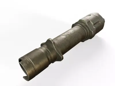 Military Flashlight PBR Game Ready 3D Model Low-poly 3D model