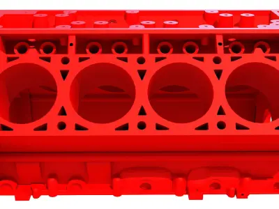 Printable V8 Engine Block 3D model