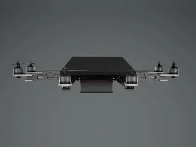 Drone with four propellers 3D model