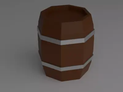 Low-poly barrel Free low-poly 3D model