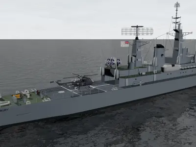 HMNZS Canterbury - F421 - Leander Class Frigate 3D model