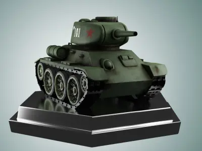 Mini T34-85 Tank  Low-poly 3D model