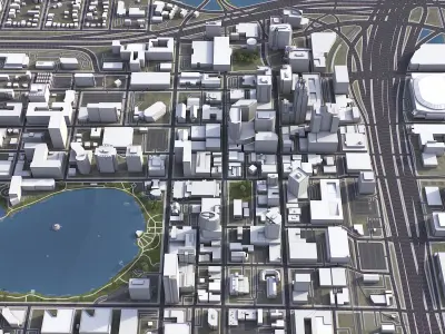 Orlando - 3D City Model Low-poly 3D model