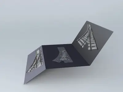 Rail Track Points Concrete Sleepers Free 3D model