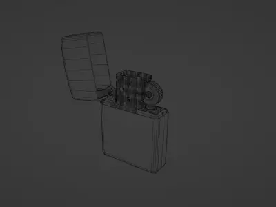Gold lighter 3D model Low-poly 3D model