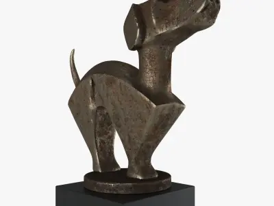 Statuette of a dog 3D model