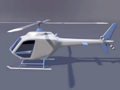 Helicopter design concept Low-poly 3D model