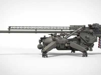 Sci fi cannon 380mm 3D model