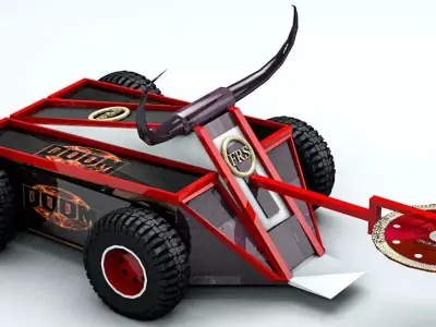 pack of 9 Fighting Robot Low-poly 3D model