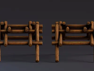 Da Vinci Inventions - Self Supporting Bridge Low-poly 3D model