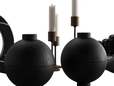 078 Living decor set DARK BIRDS 00 3D model