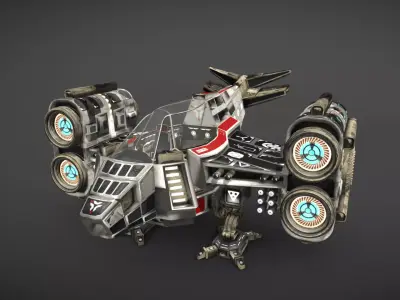 Small Spaceship  Low-poly 3D model