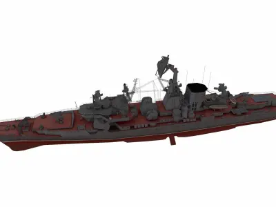Kara-class cruiser Low-poly 3D model
