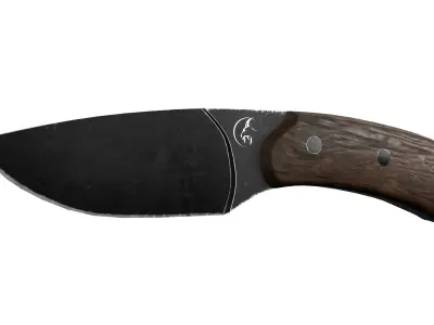 Survival Knife - Model 3 - with 5 Handle Skins Low-poly 3D model