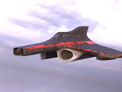 Aircraft Commercial Spaceship Fighter 3D model