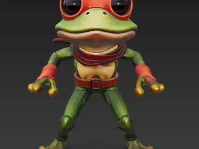 Pepe the Warrior Frog 3D model