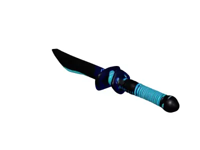 Neon Blue Katana 3D Model 3D model