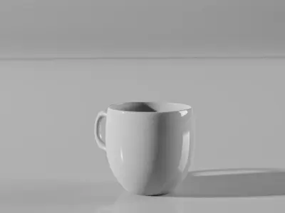 Table with a cup Free low-poly 3D model