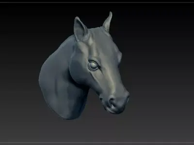 Horse head solid mesh 3D model