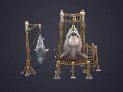 Capture Sharks Low-poly 3D model