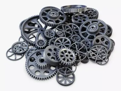 Pile of Scattered Gears v 1 3D model