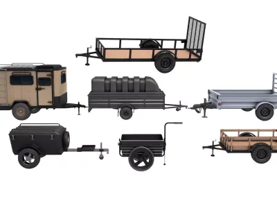 cargo Trailer and Utility Trailer collection  3D model
