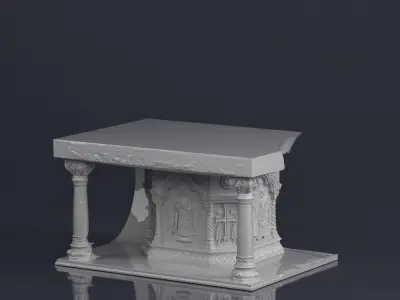 001577 raw scan of a church altar Free 3D model