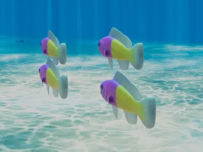 Bicolor Dottyback Fish 3D model