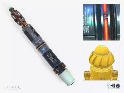 Sonic Screwdriver Sci-Fi PBR 3D model