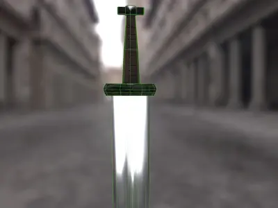 Authentic viking sword Low-poly 3D model