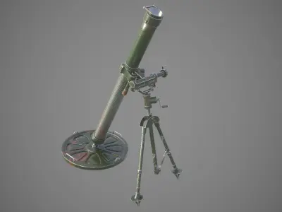 Mortar 80mm Low-poly 3D model